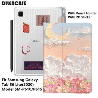 Dllencase เคสใส พร้อมช่องใส่ปากกา กันกระแทก สําหรับ Samsung Galaxy Tab S6 Lite 10.4 2020 Model SM-P610 SM-P615 A312 A313