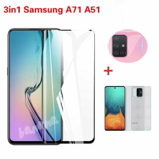 Samsung Galaxy A71 A51 Full Screen Tempered Film + Back Film + Lens Film (3in1)