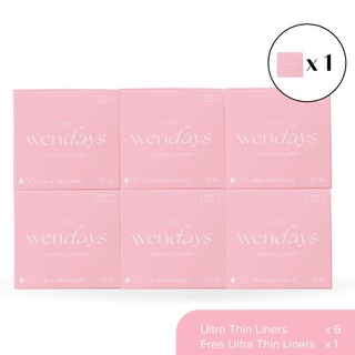 WENDAYS Ultra Thin Liners 15cm 1 กล่อง บรรจุ 20 เเผ่น (6 กล่อง แถม 1 กล่อง)