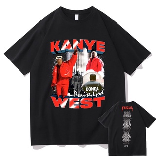 แฟชั่นคลาสสิกขายดี เสื้อยืดแขนสั้น พิมพ์ลายกราฟฟิคนักร้อง Kanye West Portrait สไตล์ฮิปฮอป สตรีท แฟชั่นสําหรับผู้ชาย และผ