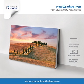 ภาพพิมพ์แคนวาสพรีเมี่ยม รูปวิว ธรรมชาติ ภูเขา ทุ่งหญ้า ท้องฟ้า ตกแต่งบ้าน ความละเอียดสูง 2400x2400dpi