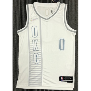 Oklahoma City Thunder No. เทรนด์บุคลิกภาพ 2022 เสื้อกีฬาบาสเก็ตบอล ลายทีม Westbrook BFdeag10EIngbf40 สีขาว 0 ชิ้น