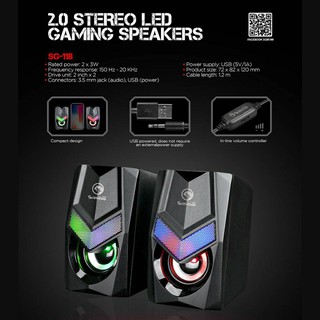 Marvo Speaker ลำโพงตั้งโต๊ะ รุ่น SG-118/SG-119 USB power แจ๊คเสียบ  3.5mm ไฟ RGB LED เป็น Gaming Speaker เสียงดี ราคาถูก