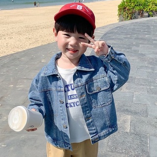 【 Babycat 】 พร้อมส่ง ขายดี เสื้อแจ็กเก็ตยีน สไตล์เกาหลี ญี่ปุ่น ขนาดเล็ก สําหรับเด็กผู้ชาย 2022