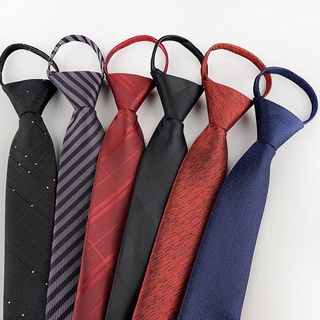 สินค้า เนคไท ไม่ต้องผูก แบบซิป Necktie Zipper Solid Color Slim 7cm Men Boy Women Girls Entertainment Party Gravats Pre-tied Tie