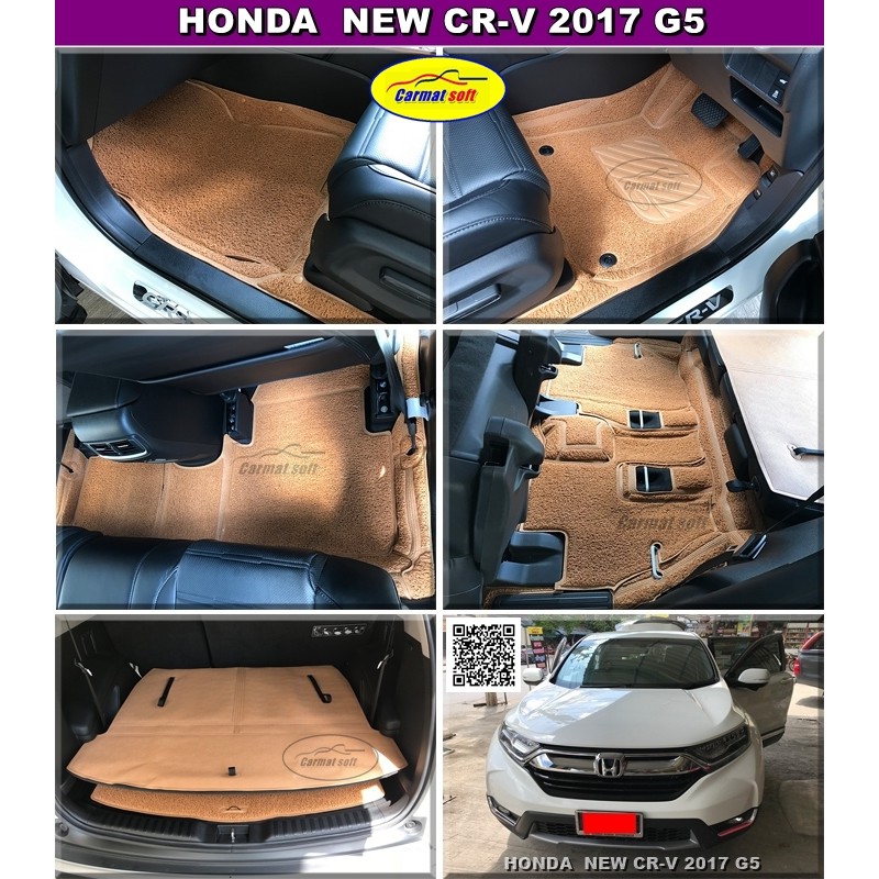 พรมใยไวนิลดักฝุ่น-รีดขอบ-new-cr-v-2017-2021-g5-7ที่นั่ง-สีชามัวร์-เต็มคัน-เข้ารูป