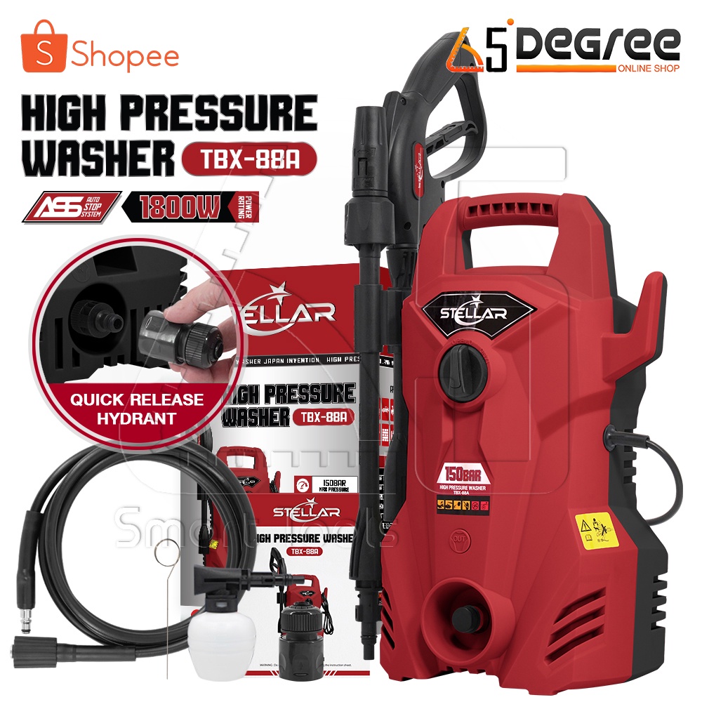 stellar-เครื่องฉีดน้ำแรงดันสูง-150-บาร์-1800-วัตต์-high-pressure-washer-เครื่องฉีดน้ำ-รุ่น-tbx-88a