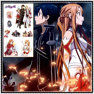 ✿ Sword Art Online - Anime SAO Mini Temporary Tattoo สติ๊กเกอร์ ✿ 1Sheet Waterproof Tattoos for Sexy Arm Clavicle Body Art Hand Foot