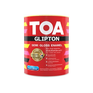 ทีโอเอ กลิปตั้น สีน้ำมันเคลือบกึ่งเงา (ขาว ดำ) ขนาด 3.785 ลิตร หรือ 1 แกลลอน TOA GLIPTON Semi-Gloss Enamel