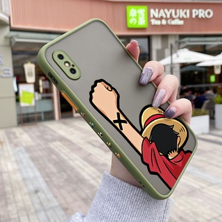 เคสโทรศัพท์มือถือ ซิลิโคนนิ่ม แบบบาง ป้องกันกล้อง ลายแบรนด์ลูฟี่ สําหรับ iPhone X Xr Xs Max