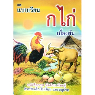 หัดอ่าน ก.ไก่ เบื้องต้น หนังสือภาพ หัดอ่าน เรียนรู้ สำหรับเด็กเริ่มยเรียน เอ4