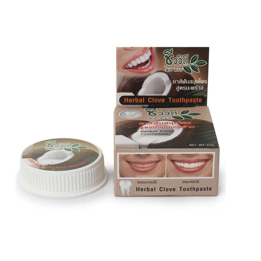BIO WAY Herbal Coconut Toothpaste 25g (8605) ชีววิถี ยาสีฟันสมุนไพร ...