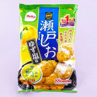 Befco Seto Shio Rice Crackers - Yuzu 88g. เบฟโก้ เซโตะ ชิโอะ ข้าวเกรียบ  ยูซุ 88กรัม.