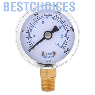 (Ready Stock) Bestchoices 0-200 Psi 0-14 Bar เกจวัดแรงดันน้ําแบบ Dial Meter 1 / 8 นิ้ว Npt Hot