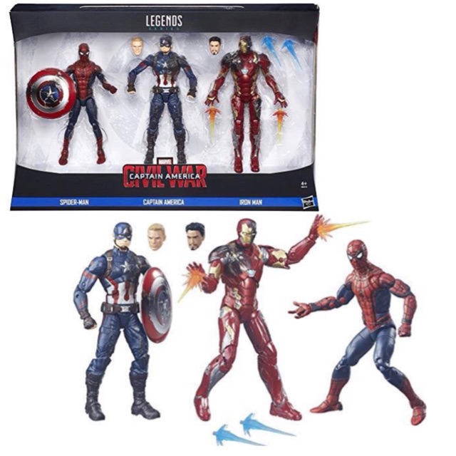 Marvel legends Series Captain America Civil War Action Figure 3 pack, New in Box