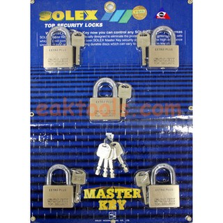 SOLEX กุญแจทองเหลืองแท้ มาสเตอร์คีย์ 5 ตัว/ชุด โซเล็กซ์