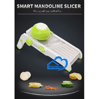 SMART MANDOLINE SLICER เครื่องสไลด์ผัก หั่นผักและผลไม้ หั่นมันฝรั่ง(สีเขียว)ใบมีดถอดลับได้ พร้อมส่ง