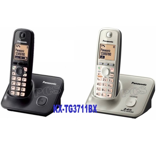 ราคาและรีวิวPanasonic KX-TG3711BX โทรศัพท์ไร้สาย 2.4GHz. TG3711 สีดำ/สีเงิน โทรศัพท์บ้าน ออฟฟิศ คอนโด