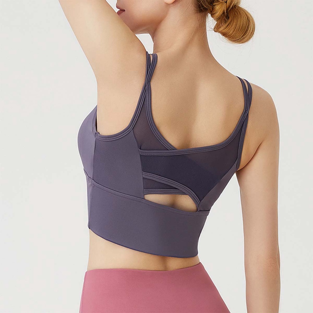 ภาพหน้าปกสินค้าสปอร์ตบรา เสื้อกล้ามออกกำลังกาย Sport Bra ดีไซน์สายคู่ สวมใส่สบาย ระบายอากาศได้ดี จากร้าน crassula.th บน Shopee