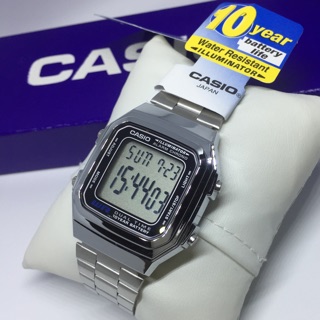 นาฬิกาข้อมือ Casio Standard Digital รุ่น A178WA-1A นาฬิกาสำหรับผู้ชายและผู้หญิง