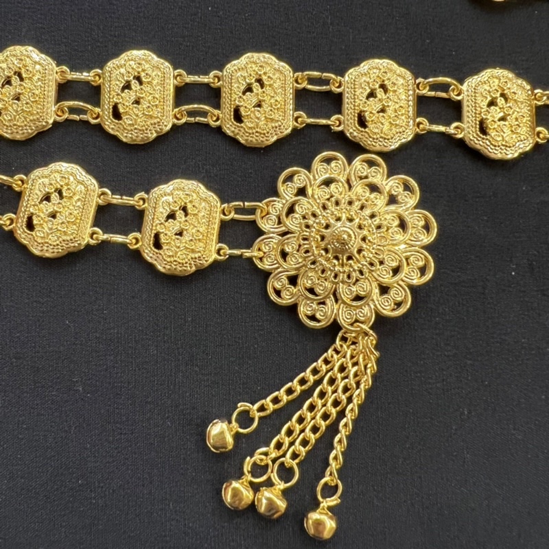 fashion-jewele-เครืองประดับโบราณสีทองโบราณเข็มขัดดอกไม้อีสานชุดล้านนาไทหัวเข็มขัดสีทองเข็มขัดชุดไทย