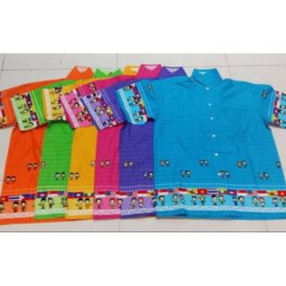 👼เสื้ออาเซียนเด็กคอปก  เสื้อลายไทย เสื้อนักเรียนเด็กเล็กชุดประจำชาติ 👼 สินค้ามีไซส์  S-XXL