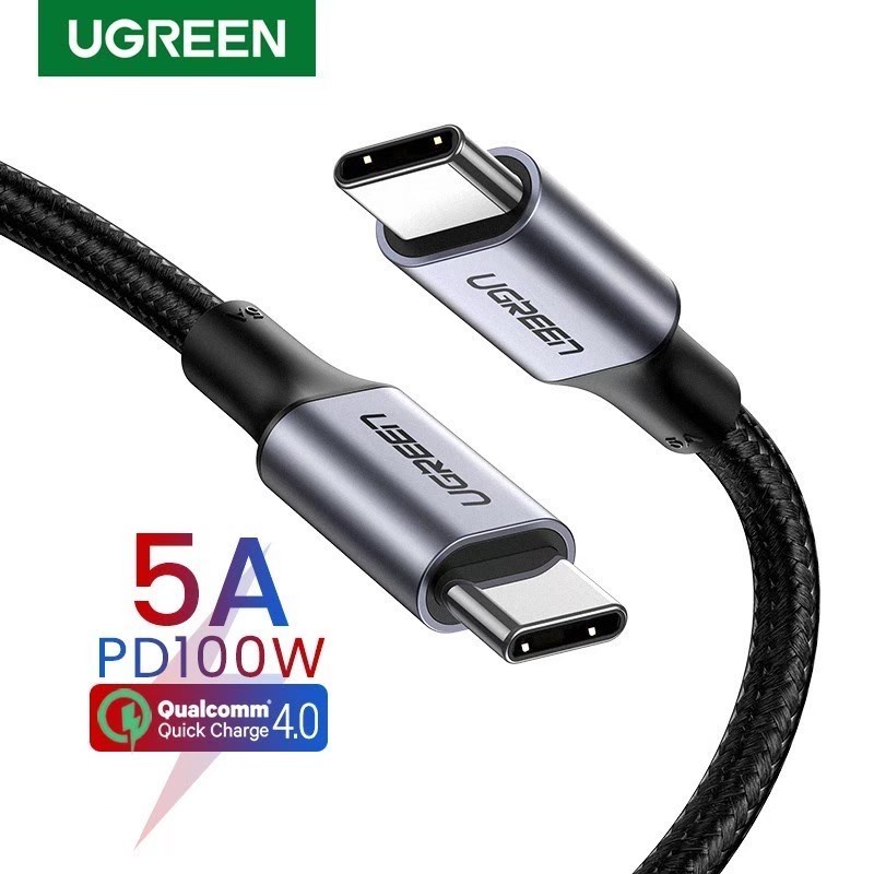 ugreen-รุ่น-70427-70429-สายถักชาร์จ-usb-c-to-usb-c-จ่ายไฟ-100w-fast-charger-cable-ชาร์จ-โอนข้อมูล-สำหรับมือถือ-notebook