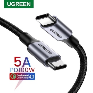 UGREEN รุ่น 70427,70429 สายถักชาร์จ USB-C to USB-C จ่ายไฟ 100W Fast Charger Cable ชาร์จ+โอนข้อมูล สำหรับมือถือ, Notebook