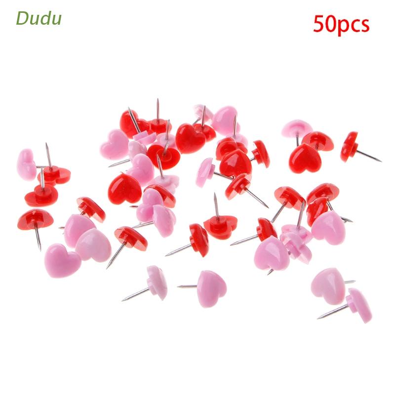 dudu-หมุดพลาสติก-รูปหัวใจ-คุณภาพดี-50-ชิ้น-สําหรับโรงเรียน-ออฟฟิศ