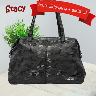 พร้อมส่งทันที กระเป๋าสะพายไหล่ Tote สวยคุ้มราคามีจริง ส่งฟรี สีดำ รุ่น Stacy กระเป๋าแฟชั่น กระเป๋าสะพายข้าง