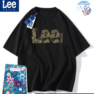 เสื้อยืดแขนสั้นลําลอง ผ้าฝ้าย พิมพ์ลาย LEEfalle แนวสตรีท แฟชั่นฤดูร้อน สไตล์อเมริกัน สําหรับคู่รักยืด.สบาย.รัก