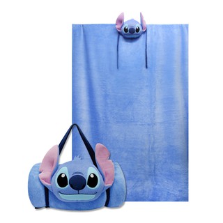 Disney หมอนผ้าห่มม้วน Stitch สติชท์ เอาไว้สำหรับพกพา ม้วนพับเก็บง่าย ผ้าห่มขนนุ่ม (สินค้าลิขสิทธิ์แท้)