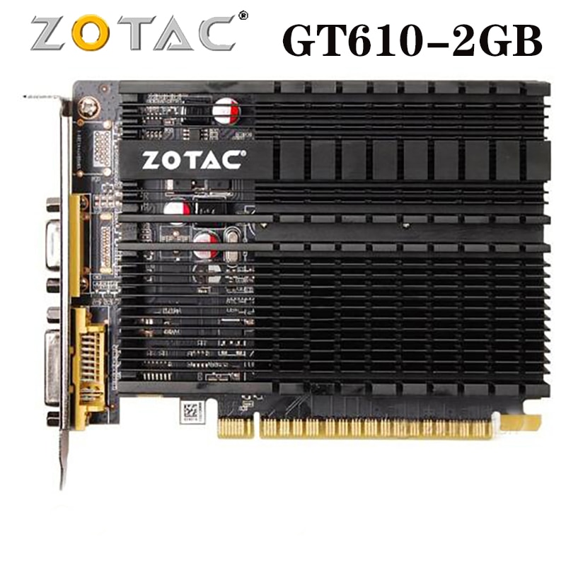 ZOTACการ์ดGeForce GT610 2GB 64Bit GDDR3กราฟิกการ์ดGPUแผนที่สำหรับNVIDIA ...