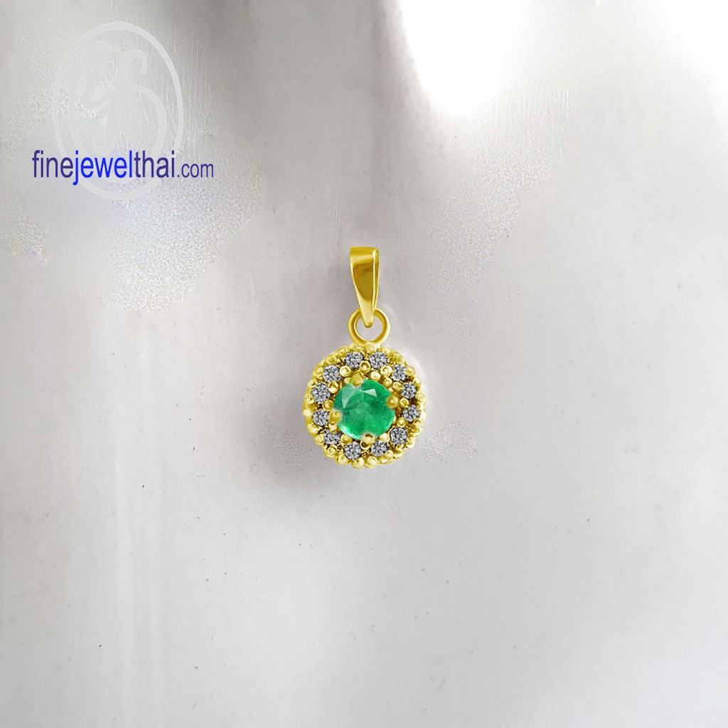 finejewelthai-จี้มรกต-มรกต-จี้พลอย-พลอยประจำเดือนเกิด-emerald-pendant-birthstone-p1081em00e