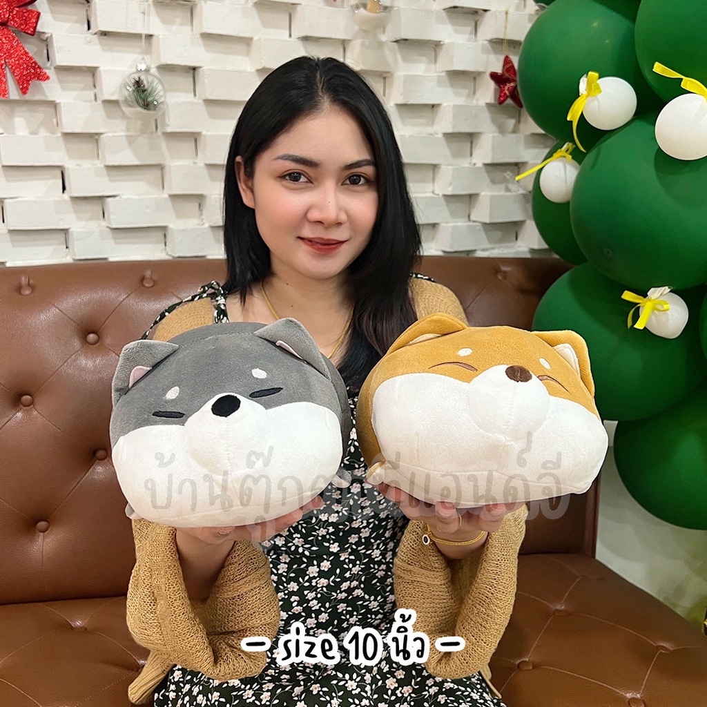 ตุ๊กตา-ชิบะ-หมาฮัสกี้-shiba-husky-ขนาด-10นิ้ว-ท่าหมอบ-หมาไซบีเรียน-หมาชิบะ-นุ่มนิ่มมาก-ตุ๊กตาหมา