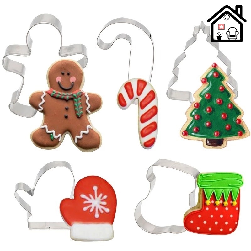 ภาพหน้าปกสินค้าChristmas Gingerbread Cookie Cutter / Xmas Santa Claus Mold Kitchen Cake Baking Tool