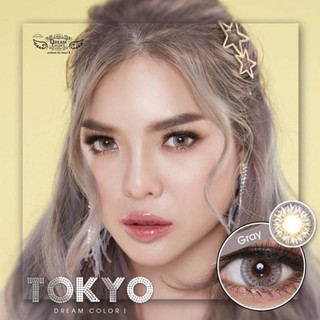 💜 Tokyo Gray (1) บิ๊กอาย สีเทา เทา ทรีโทน Dream Color1 Contact Lens คอนแทคเลนส์ ค่าสายตา สายตาสั้น แฟชั่น ฝาม่วง ตาฝรั่ง
