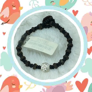 ข้อมือเชือกถัก ประดับคริสตัลสีใส