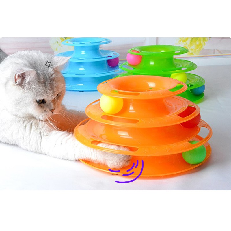 ราคาและรีวิวAL-004 ของเล่นแมว รางบอลทาวเวอร์ 3ชั้น รางบอลแมว Three Levels Tower Tracks Cat Toy