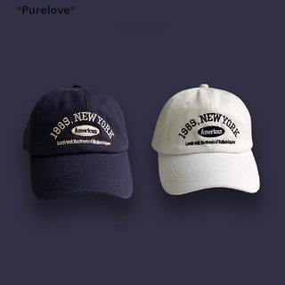 Purelove หมวกเบสบอล ปักลายตัวอักษร สไตล์เรโทร สําหรับผู้ชาย และผู้หญิง