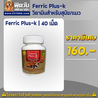 Ferric Plus-k วิตามินสำหรับสุนัข/แมว-บำรุงเลือด40เม็ด