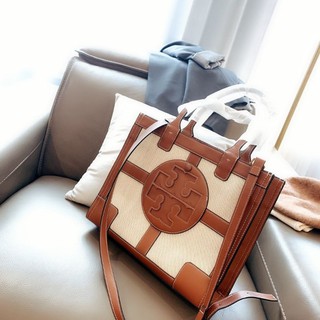 Tory Burch Ella Canvas Quadrant tote