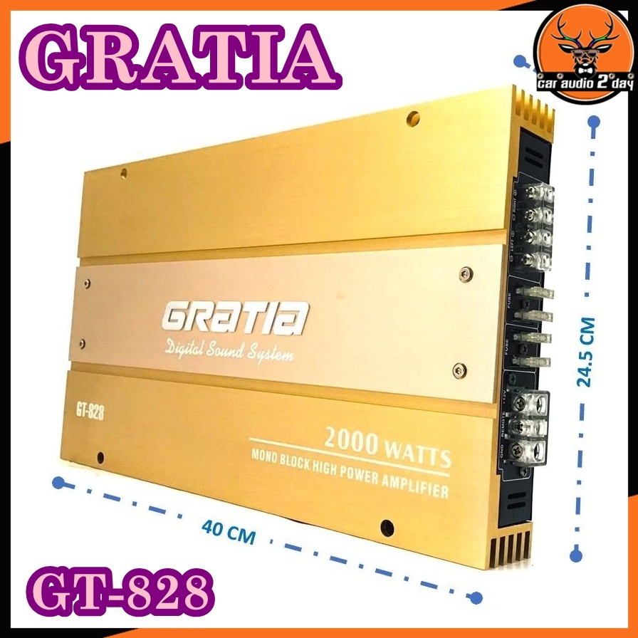 เพาเวอร์แอมป์ติดรถยนต์-gratia-รุ่น-gt-828-class-ab-2ch-สีทองกำลังขับ750watt-ขับเบส-เครื่องเสียงรถยนต์-ขายดี-ampติดรถยนต์