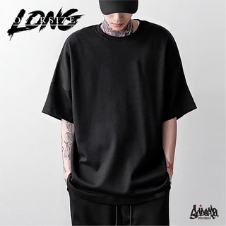 🔥 10.10. SALE 🔥 ® เสื้อ Oversize Long ( รุ่นแขนยาว ) สีดำ เสื้อยืด ชาย หญิง M L / OL