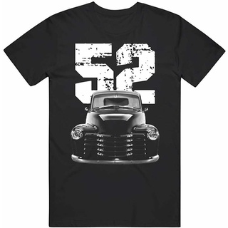 เสื้อยืดโอเวอร์ไซส์1952 Chevy 3100 Pick Up กระจกมองหน้ารถบรรทุก พร้อมปีS-3XL