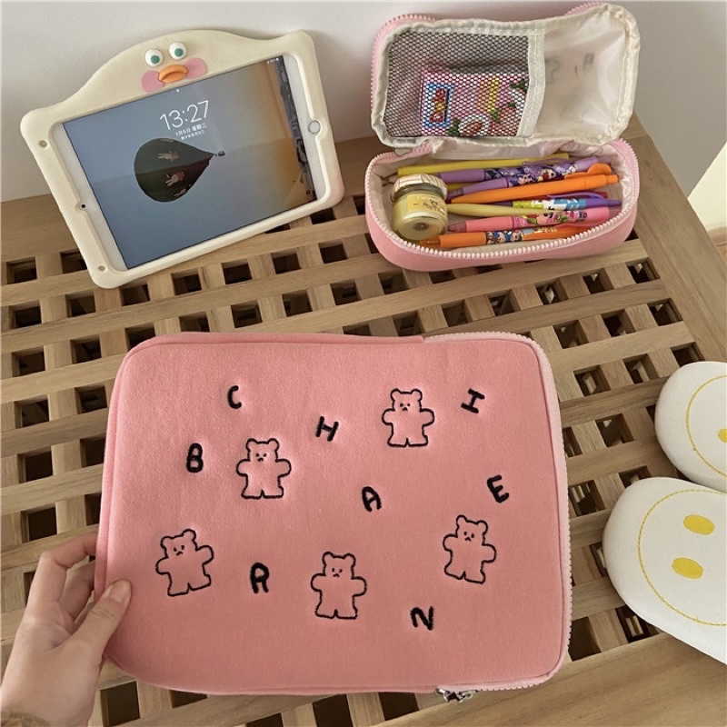 พร้อมส่ง-กระเป๋าไอแพด-กระเป๋าใส่ดินสอ-กระเป๋ามินิมอล-สไตล์เกาหลี