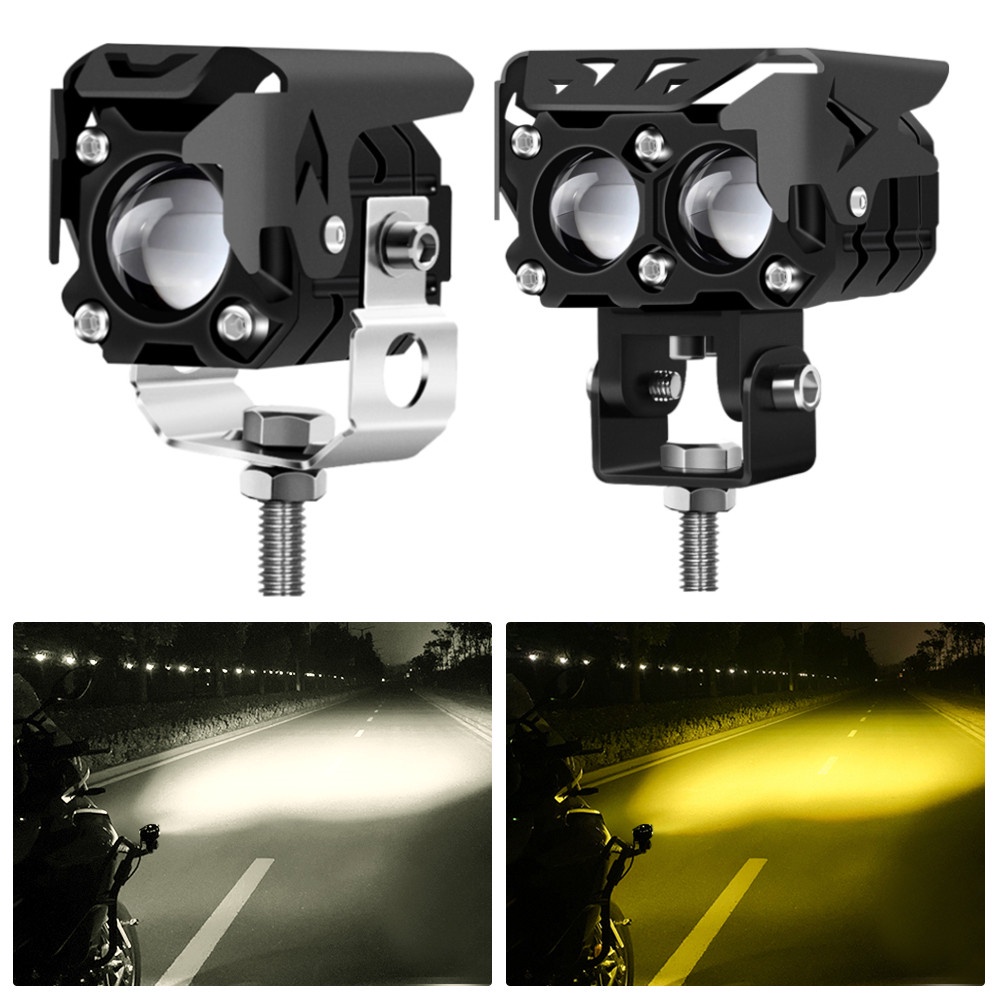 motorcycle-led-headlight-auxiliary-spotlight-3000-6000k-yellow-white-dual-color-fog-light-9v-32v-double-lenses-led-work