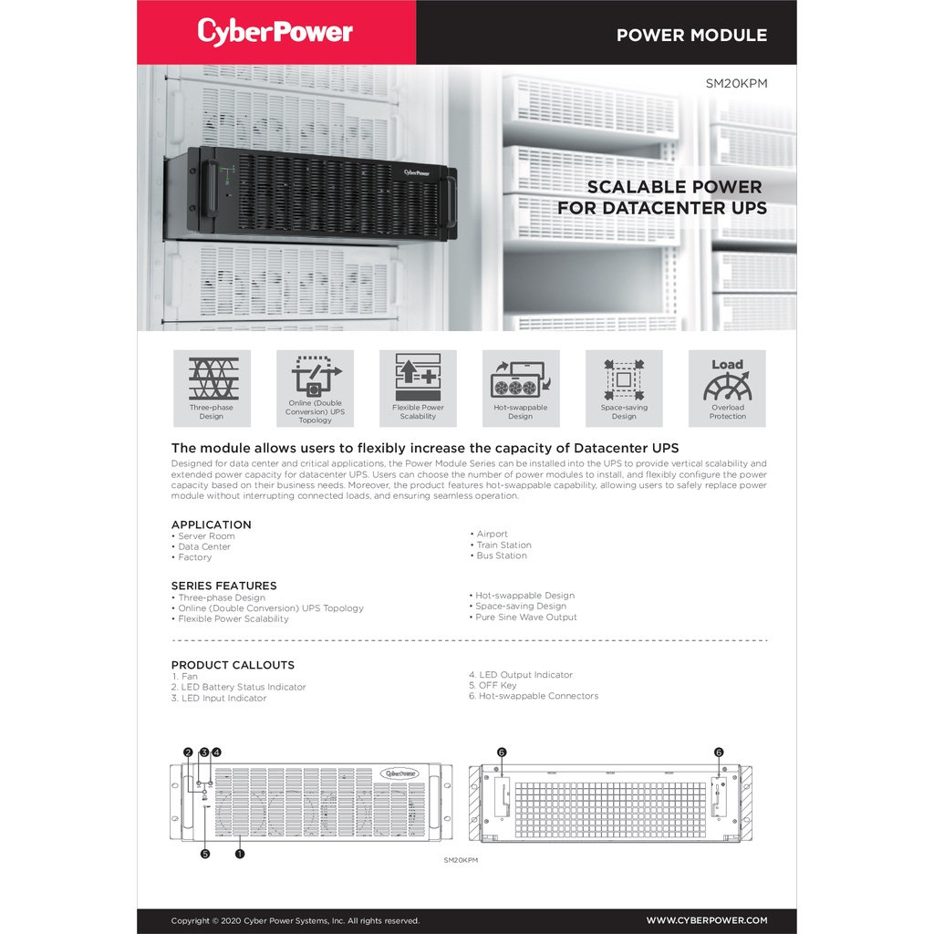 cyberpower-ups-เครื่องสำรองไฟ-อุปกรณ์สำรองจ่ายไฟ-power-modular-series-รุ่น-sm20kpm-20000va-18000w-รับประกันศูนย์-2-ปี