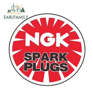 Earlfamily สติกเกอร์ไวนิล NGK SPARK PLUGS กันน้ํา ขนาด 13x13 ซม. สําหรับติดตกแต่งหน้าต่างรถยนต์