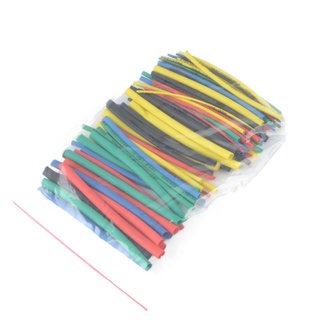 100PCS ความร้อนที่มีสีสัน Shrinkable Tube Tubing ฉนวน Shrinkable Tube Assortment อิเล็กทรอนิกส์ Polyolefin ลวด สายเคเบิล